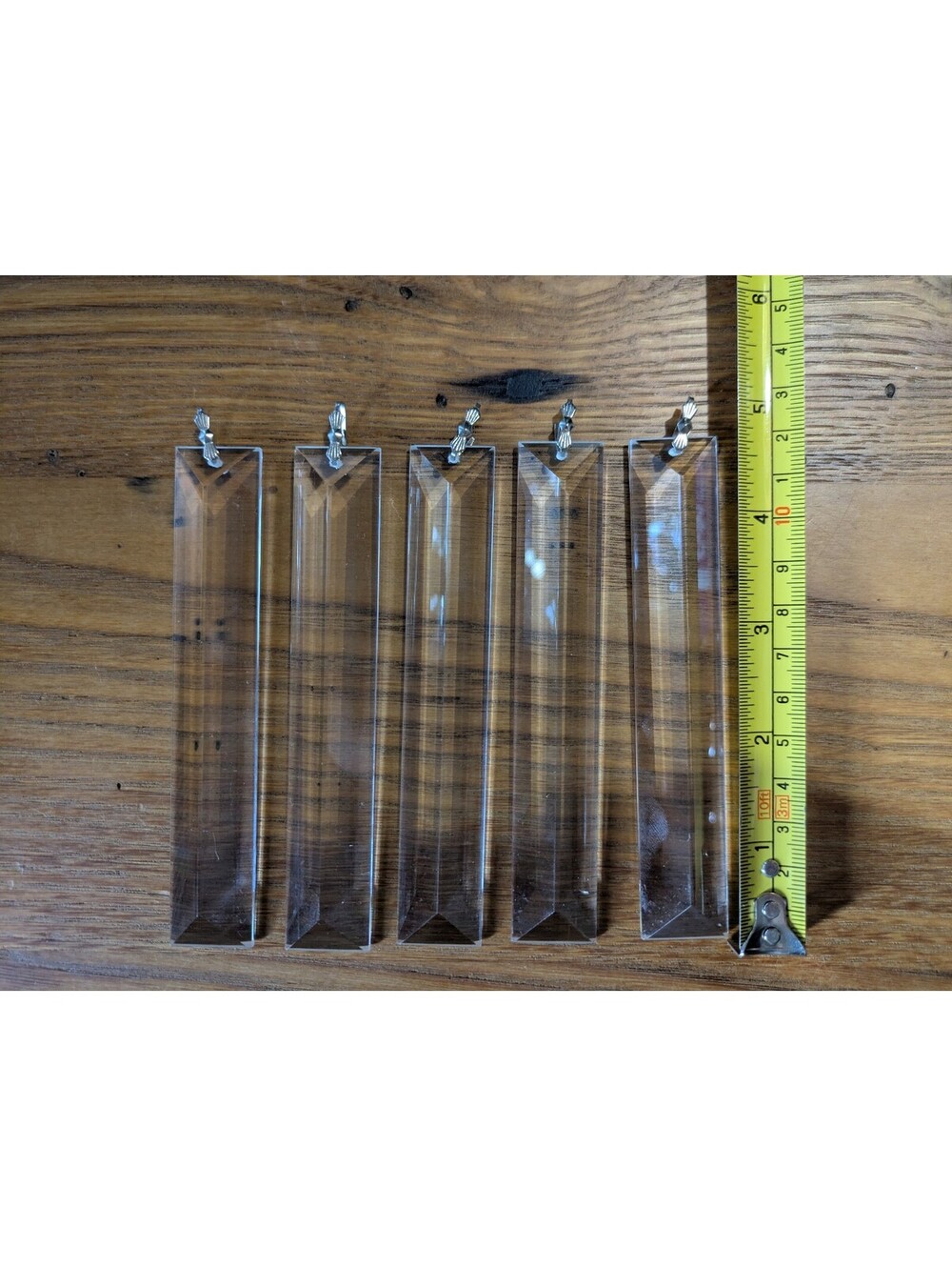 40 glass prisms with single hole & silver tone hanger, Chandelier, Light Catcher